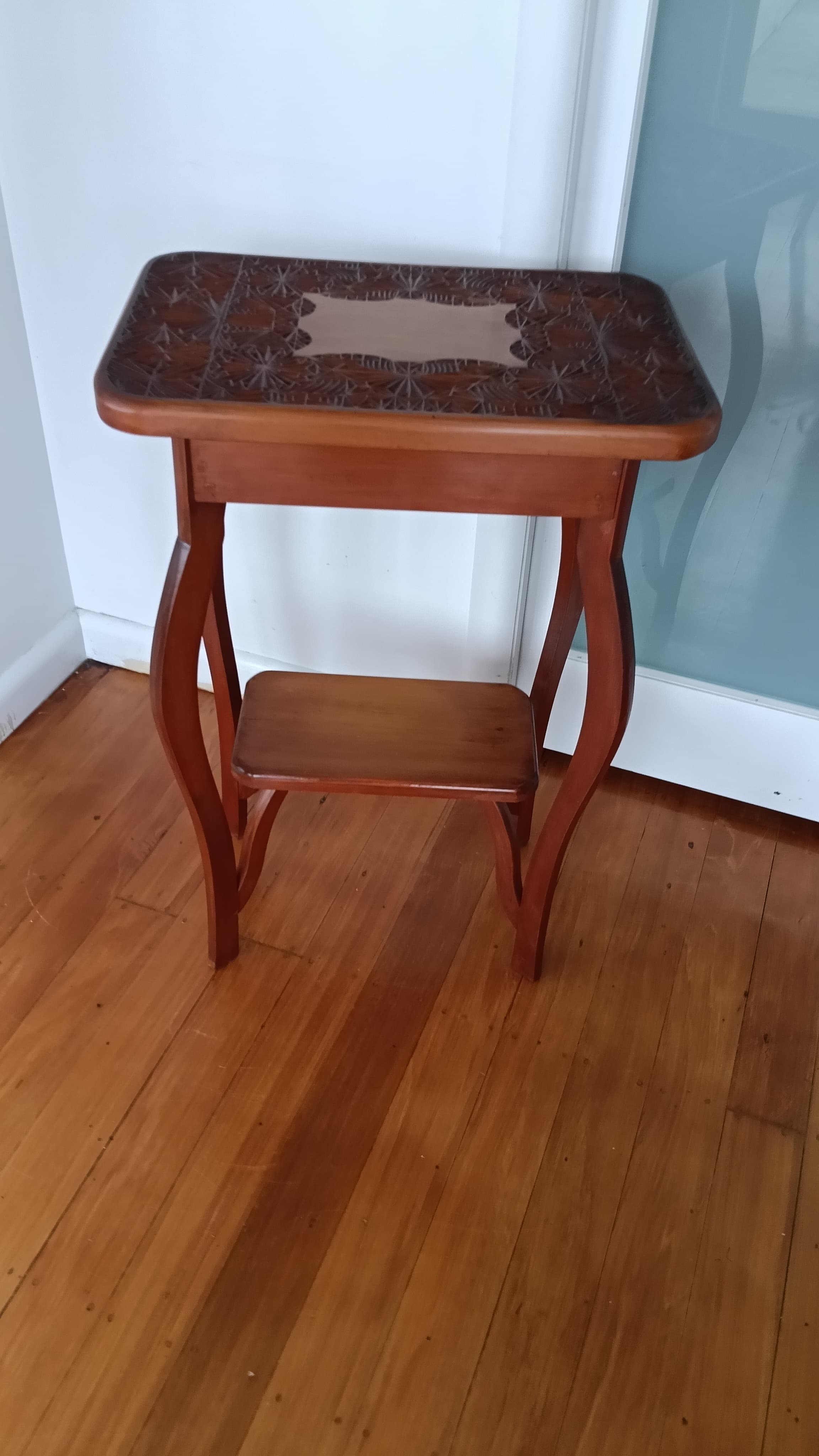 Antique Kauri Cut Carved Sidetable